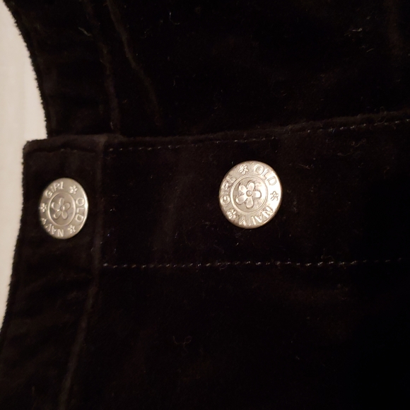 OLD NAVY Skort Girls Snap Buttons Front Cotton Velour Velvet Black - Picture 2 of 12